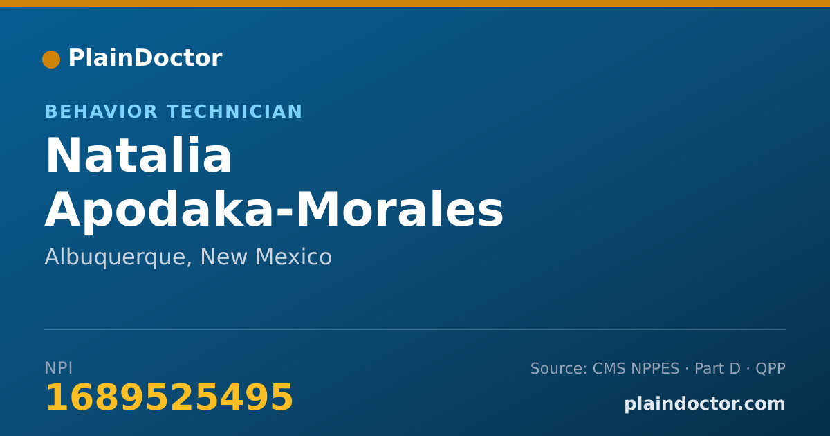 Shareable card for Natalia Apodaka-Morales - Behavior Technician, Albuquerque, NM
