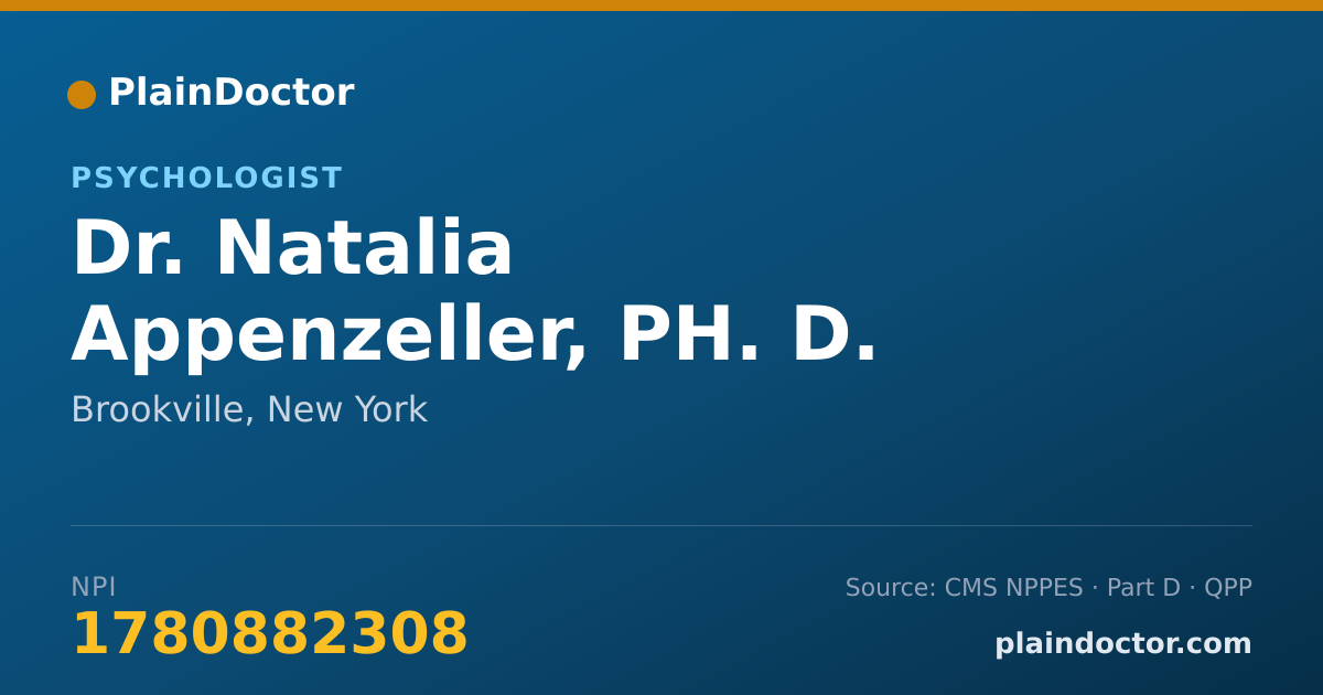 Shareable card for Natalia Appenzeller, PH. D. - Psychologist, Brookville, NY