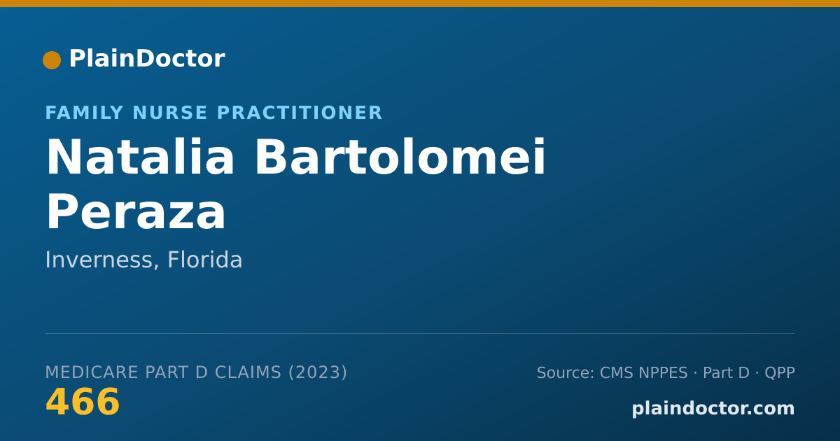 Shareable card for Natalia Bartolomei Peraza - Family Nurse Practitioner, Inverness, FL