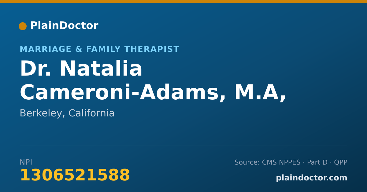Shareable card for Natalia Cameroni-Adams, M.A, LMFT - Marriage & Family Therapist, Berkeley, CA