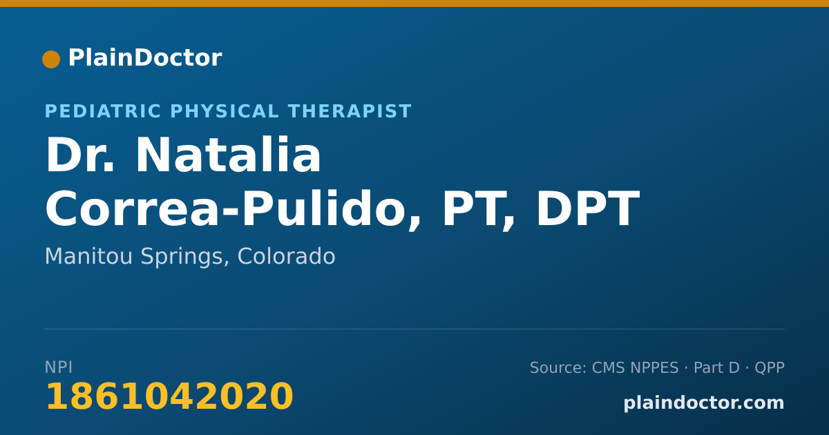Shareable card for Natalia Correa-Pulido, PT, DPT - Pediatric Physical Therapist, Manitou Springs, CO