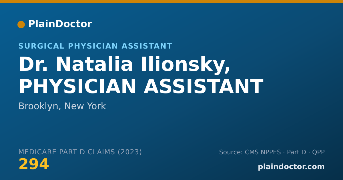 Shareable card for Natalia Ilionsky, PHYSICIAN ASSISTANT - Surgical Physician Assistant, Brooklyn, NY