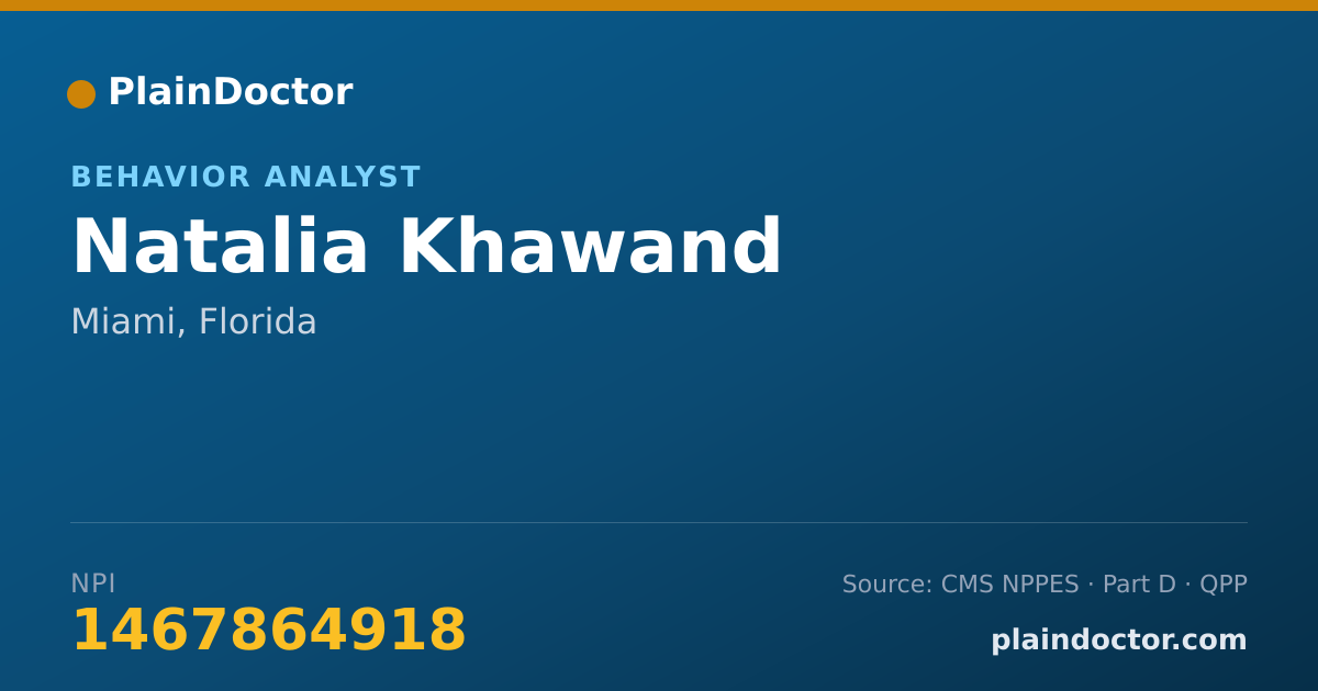Shareable card for Natalia Khawand - Behavior Analyst, Miami, FL