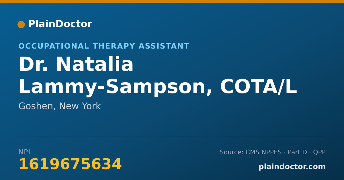 Shareable card for Natalia Lammy-Sampson, COTA/L - Occupational Therapy Assistant, Goshen, NY