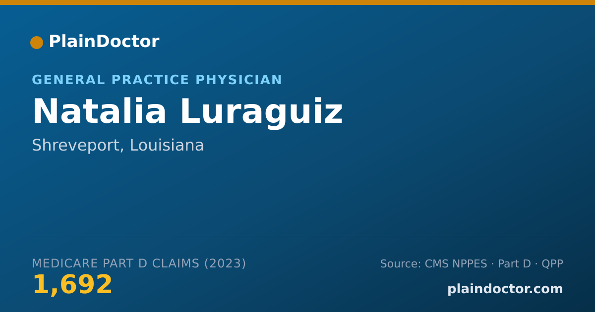 Shareable card for Natalia Luraguiz - General Practice Physician, Shreveport, LA