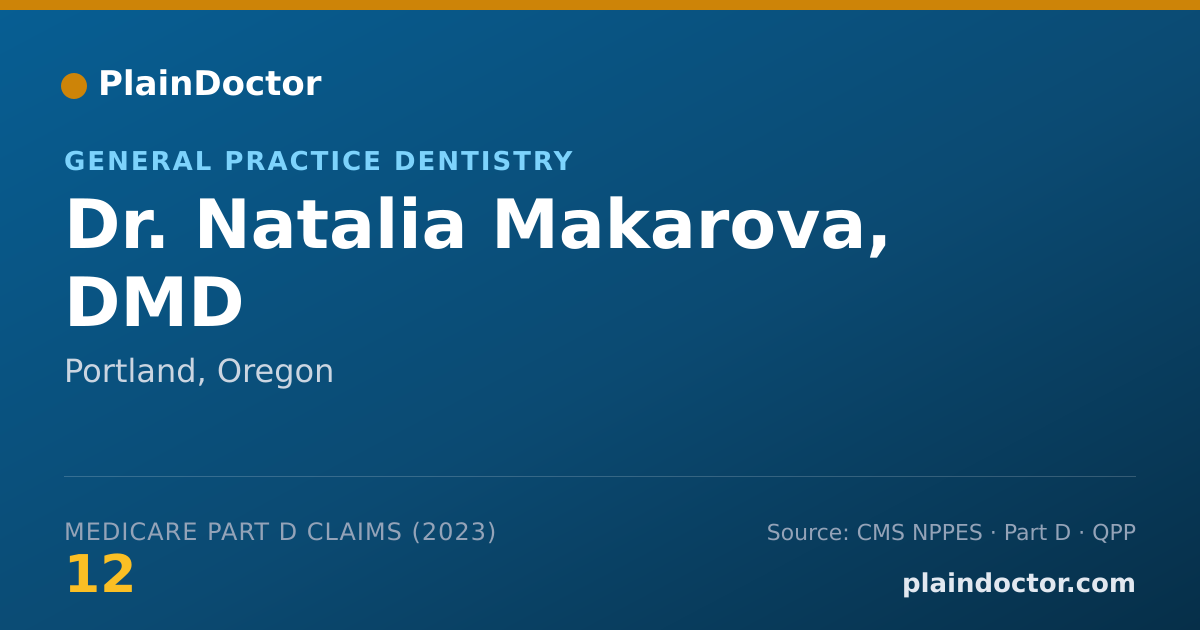 Shareable card for Natalia Makarova, DMD - General Practice Dentistry, Portland, OR