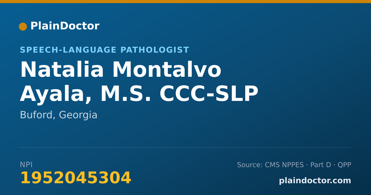 Shareable card for Natalia Montalvo Ayala, M.S. CCC-SLP - Speech-Language Pathologist, Buford, GA