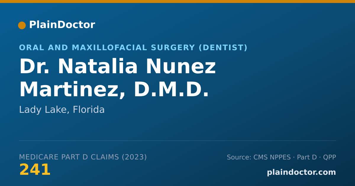 Shareable card for Natalia Nunez Martinez, D.M.D. - Oral and Maxillofacial Surgery (Dentist), Lady Lake, FL