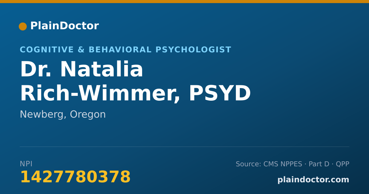 Shareable card for Natalia Rich-Wimmer, PSYD - Cognitive & Behavioral Psychologist, Newberg, OR