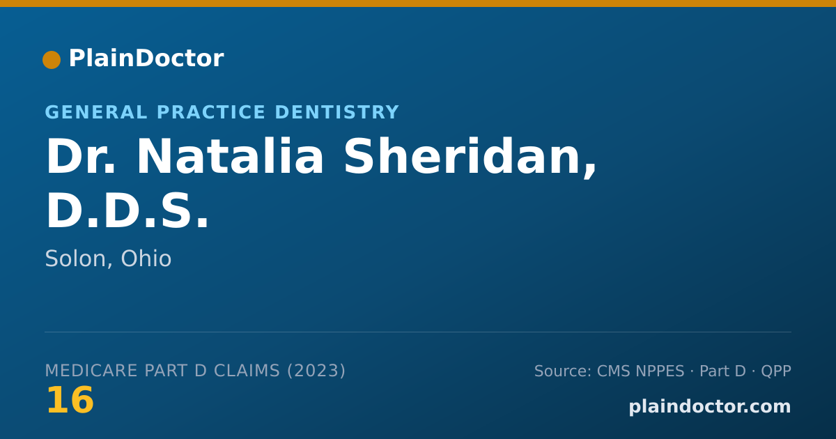 Shareable card for Natalia Sheridan, D.D.S. - General Practice Dentistry, Solon, OH