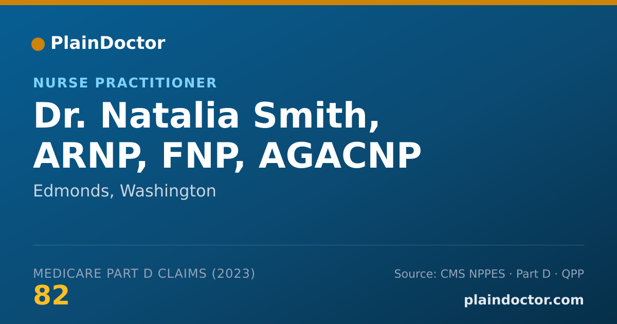 Shareable card for Natalia Smith, ARNP, FNP, AGACNP - Nurse Practitioner, Edmonds, WA
