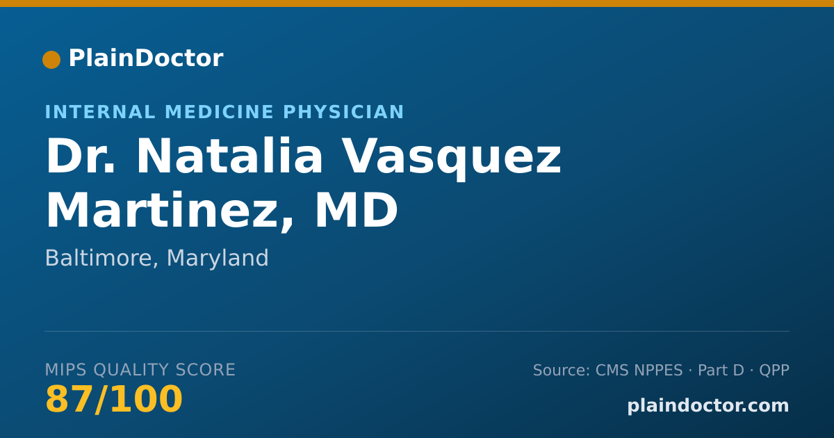Shareable card for Natalia Vasquez Martinez, MD - Internal Medicine Physician, Baltimore, MD