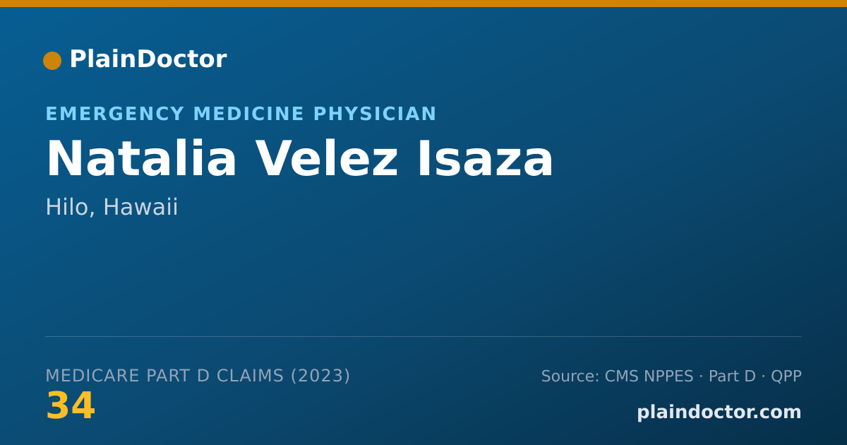 Shareable card for Natalia Velez Isaza - Emergency Medicine Physician, Hilo, HI
