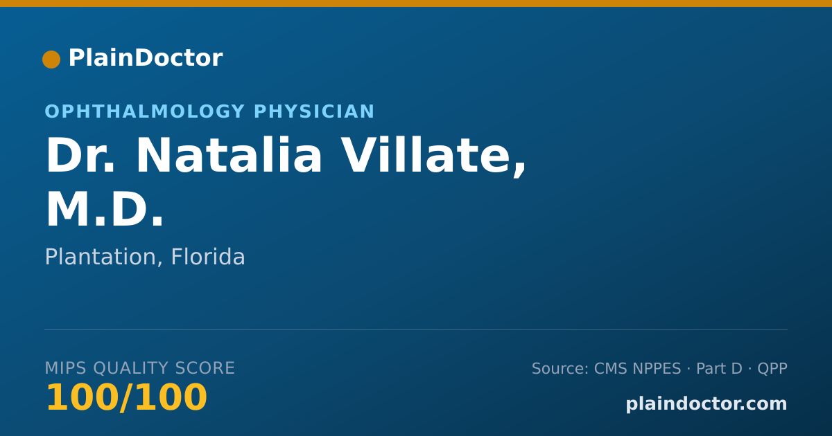 Shareable card for Natalia Villate, M.D. - Ophthalmology Physician, Plantation, FL