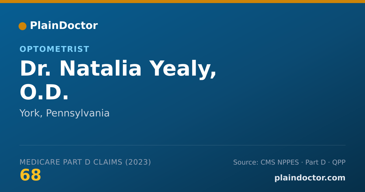 Shareable card for Natalia Yealy, O.D. - Optometrist, York, PA