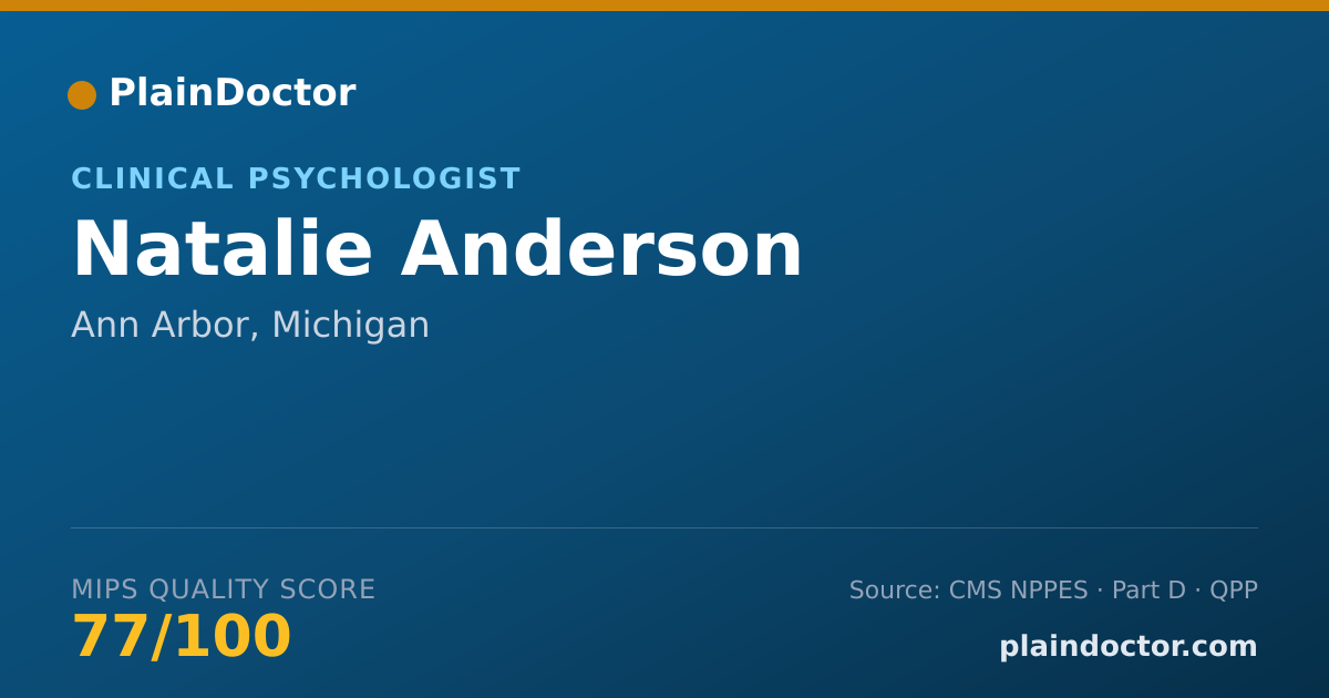 Shareable card for Natalie Anderson - Clinical Psychologist, Ann Arbor, MI