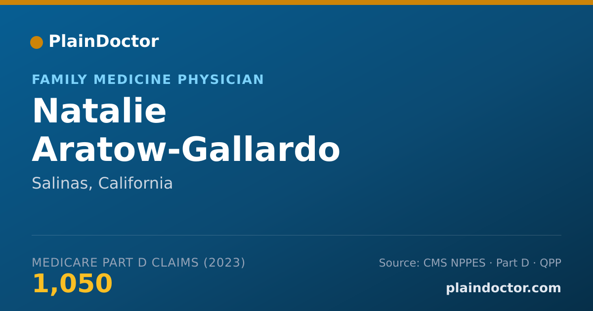 Shareable card for Natalie Aratow-Gallardo - Family Medicine Physician, Salinas, CA