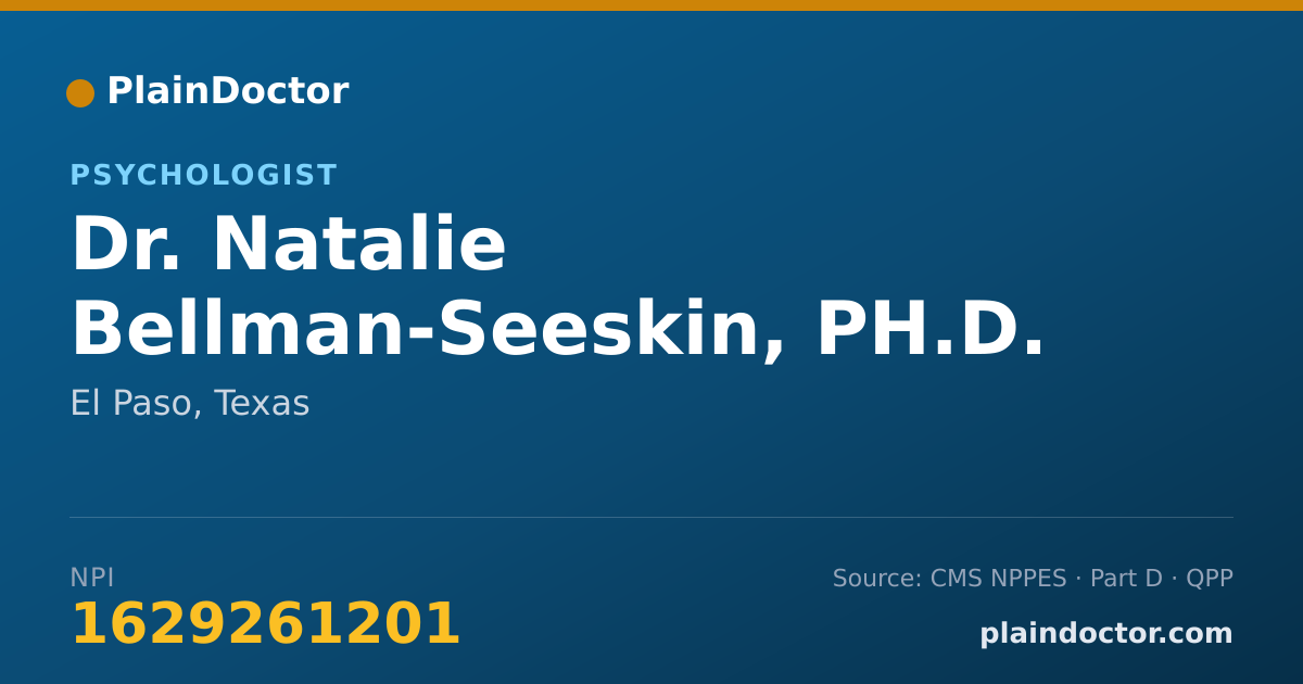 Shareable card for Natalie Bellman-Seeskin, PH.D. - Psychologist, El Paso, TX