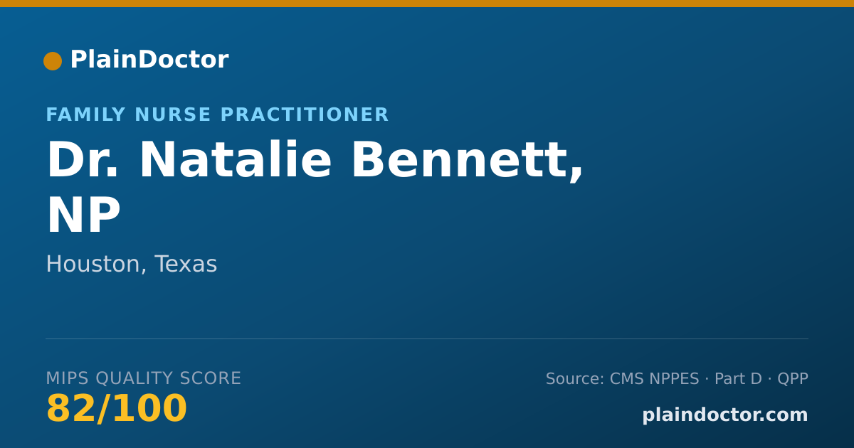 Shareable card for Natalie Bennett, NP - Family Nurse Practitioner, Houston, TX