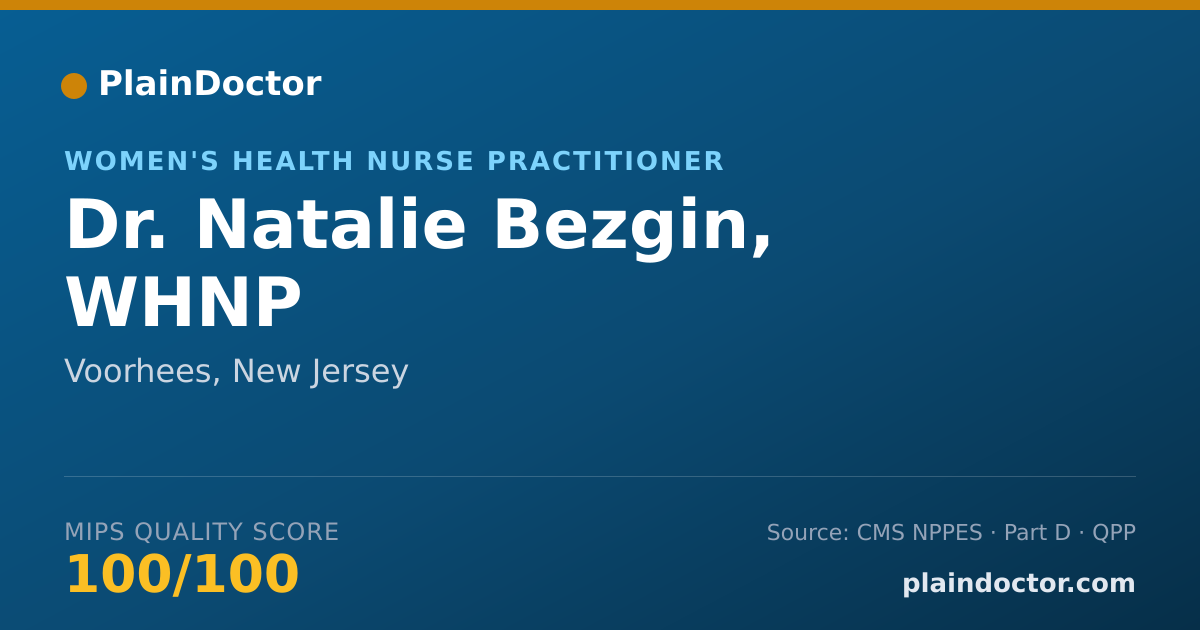 Shareable card for Natalie Bezgin, WHNP - Women's Health Nurse Practitioner, Voorhees, NJ