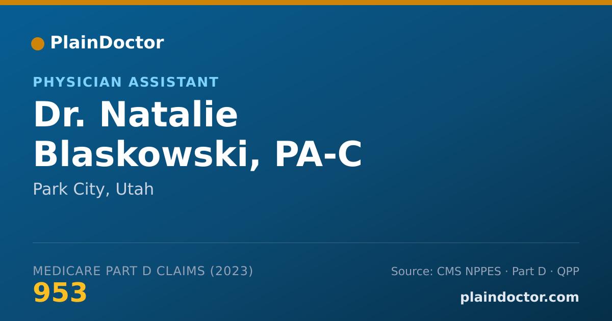 Shareable card for Natalie Blaskowski, PA-C - Physician Assistant, Park City, UT