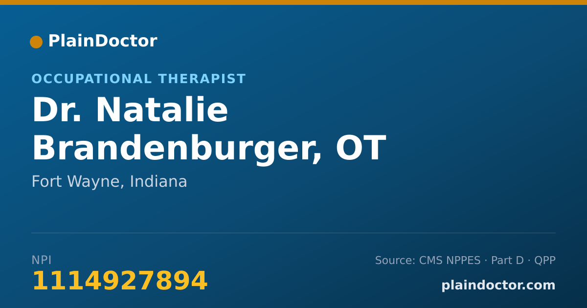Shareable card for Natalie Brandenburger, OT - Occupational Therapist, Fort Wayne, IN
