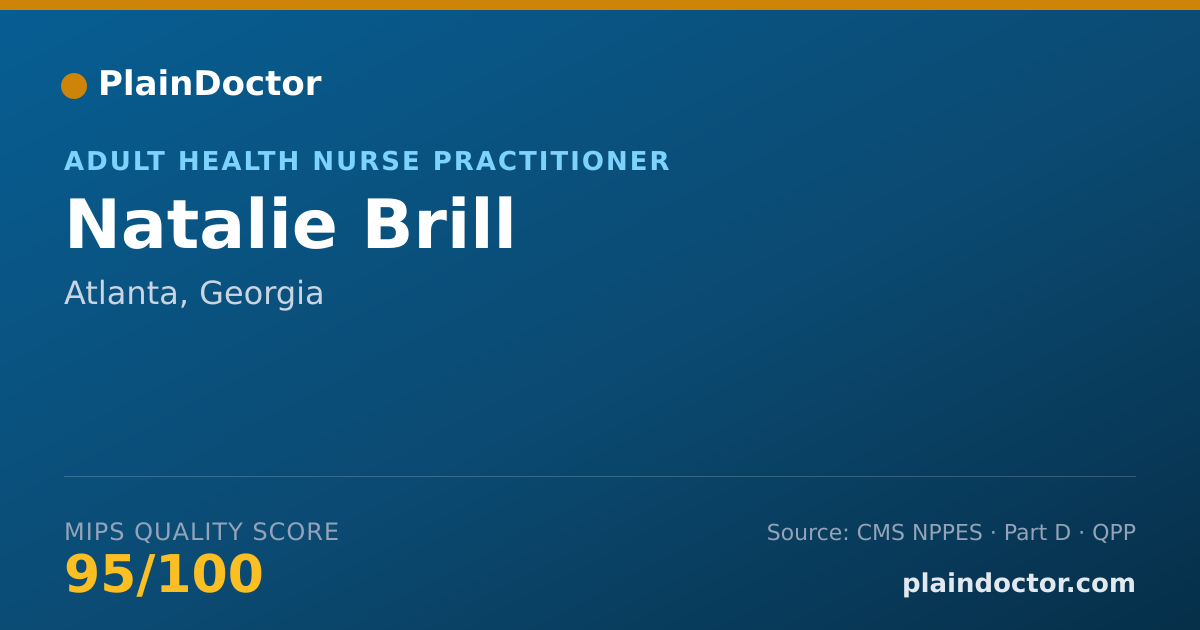 Shareable card for Natalie Brill - Adult Health Nurse Practitioner, Atlanta, GA