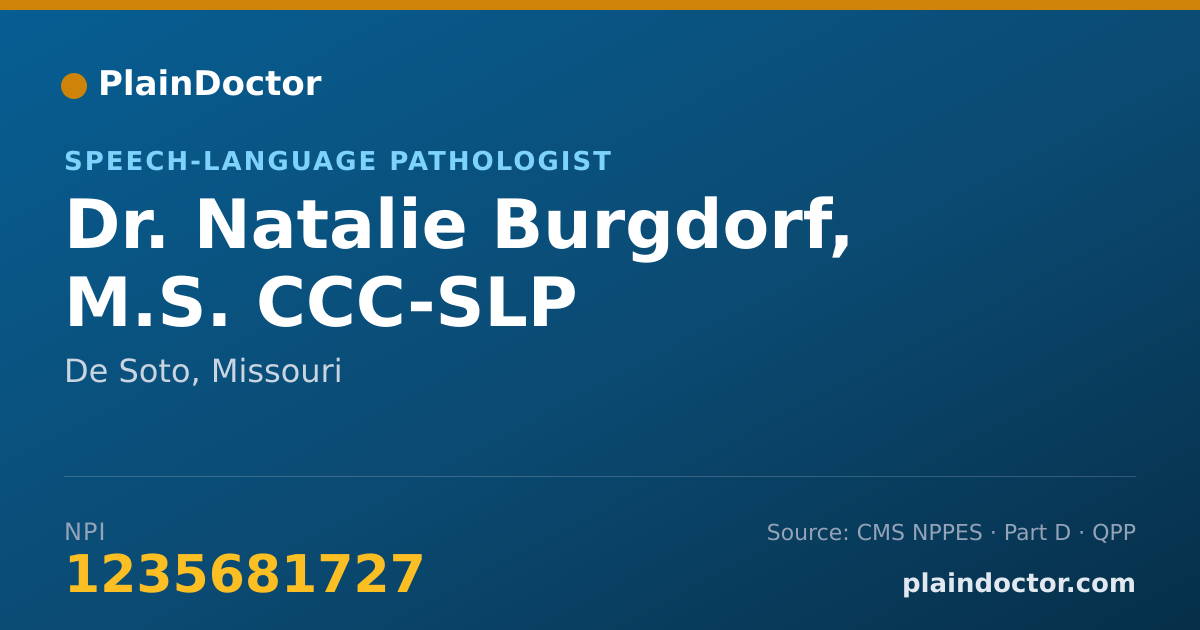 Shareable card for Natalie Burgdorf, M.S. CCC-SLP - Speech-Language Pathologist, De Soto, MO