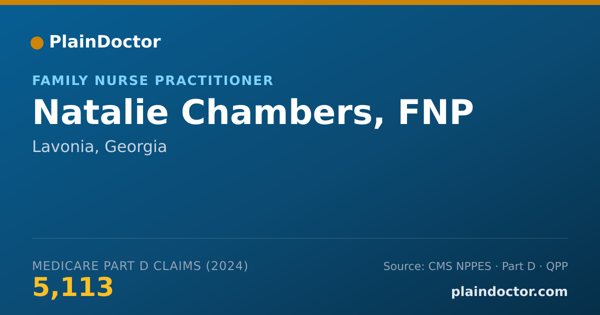 Shareable card for Natalie Chambers, FNP - Family Nurse Practitioner, Lavonia, GA