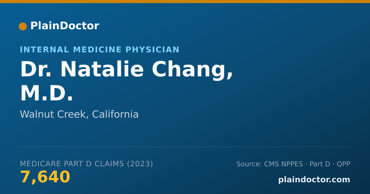 Shareable card for Natalie Chang, M.D. - Internal Medicine Physician, Walnut Creek, CA