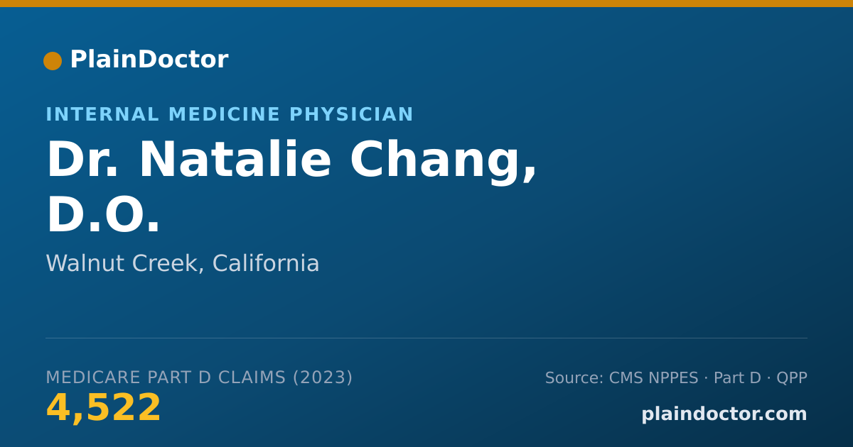 Shareable card for Natalie Chang, D.O. - Internal Medicine Physician, Walnut Creek, CA