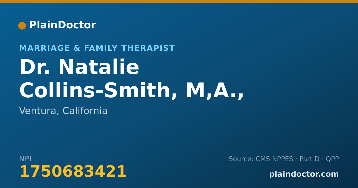 Shareable card for Natalie Collins-Smith, M,A., MFTI - Marriage & Family Therapist, Ventura, CA