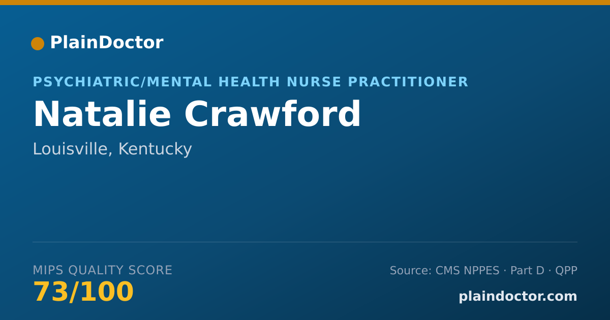Shareable card for Natalie Crawford - Psychiatric/Mental Health Nurse Practitioner, Louisville, KY