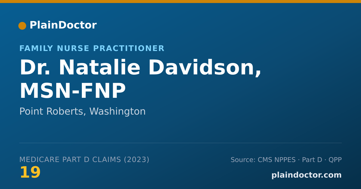 Shareable card for Natalie Davidson, MSN-FNP - Family Nurse Practitioner, Point Roberts, WA