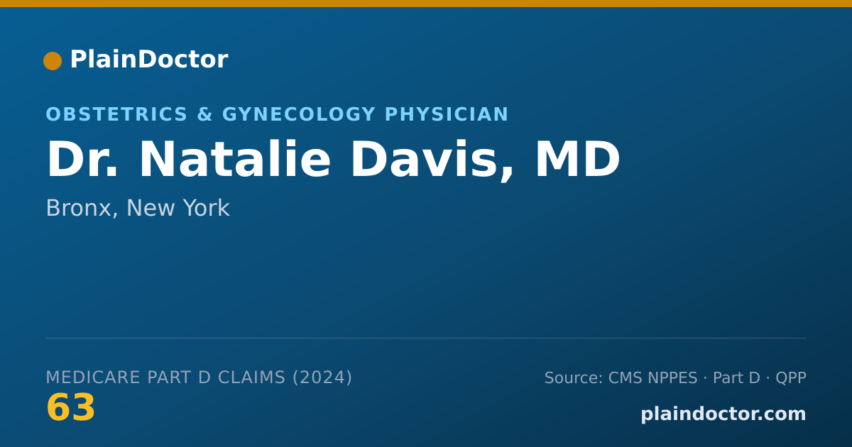 Shareable card for Natalie Davis, MD - Obstetrics & Gynecology Physician, Bronx, NY