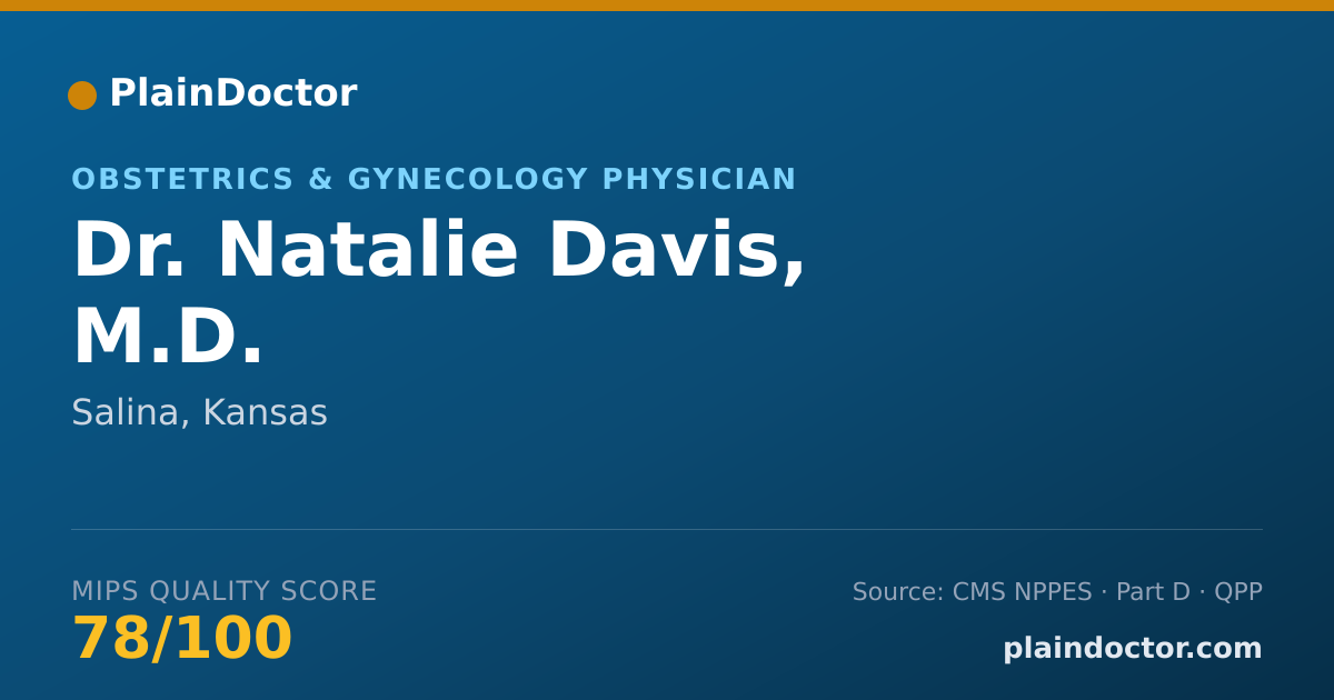 Shareable card for Natalie Davis, M.D. - Obstetrics & Gynecology Physician, Salina, KS