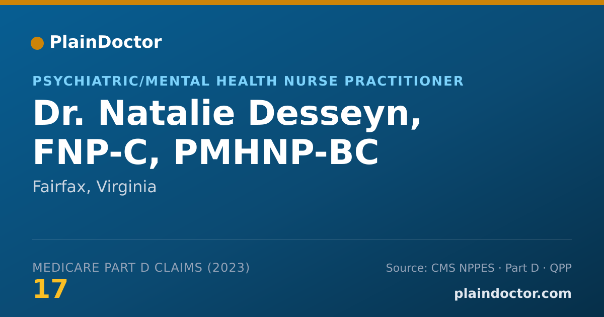 Shareable card for Natalie Desseyn, FNP-C, PMHNP-BC - Psychiatric/Mental Health Nurse Practitioner, Fairfax, VA