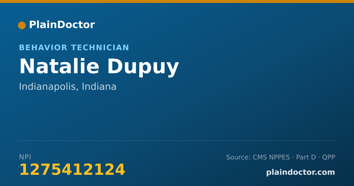 Shareable card for Natalie Dupuy - Behavior Technician, Indianapolis, IN