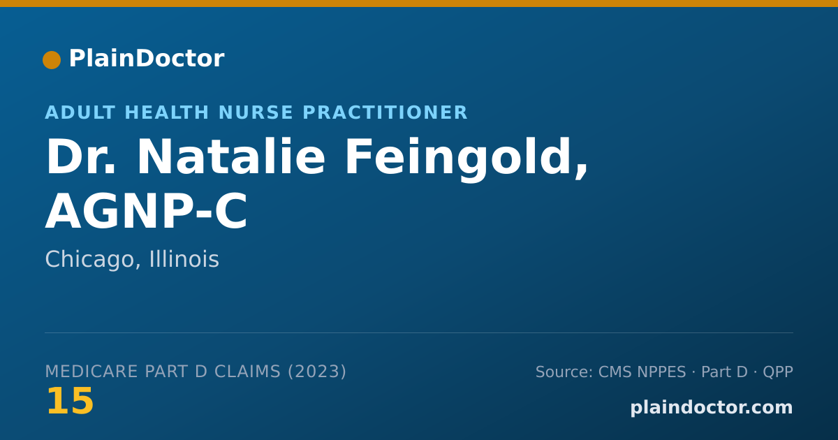 Shareable card for Natalie Feingold, AGNP-C - Adult Health Nurse Practitioner, Chicago, IL