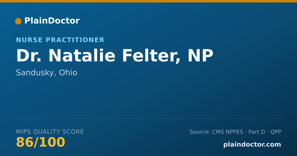 Shareable card for Natalie Felter, NP - Nurse Practitioner, Sandusky, OH