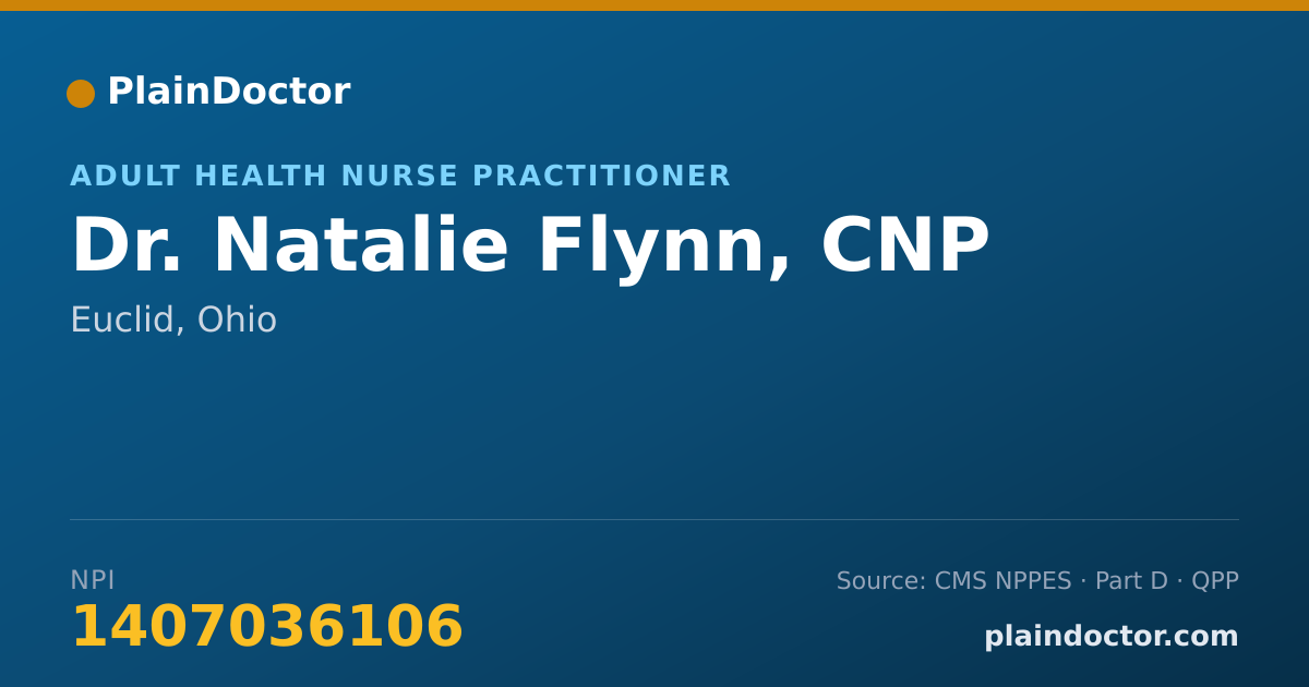 Shareable card for Natalie Flynn, CNP - Adult Health Nurse Practitioner, Euclid, OH