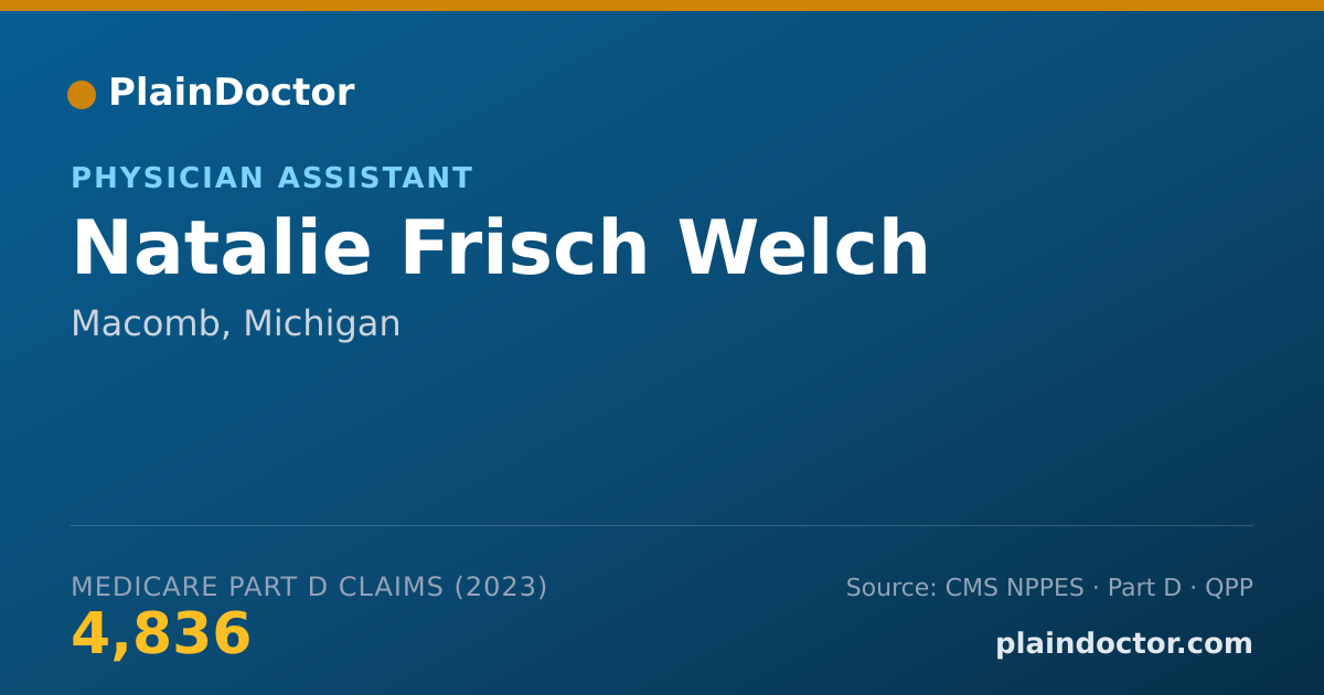 Shareable card for Natalie Frisch Welch - Physician Assistant, Macomb, MI