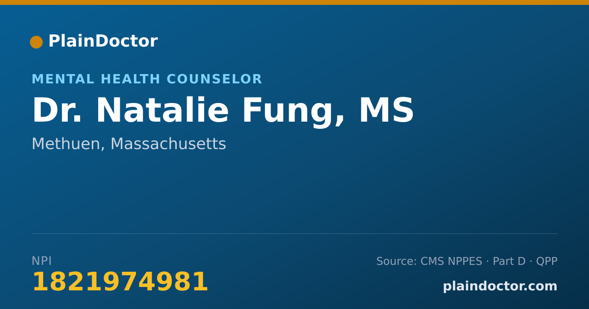 Shareable card for Natalie Fung, MS - Mental Health Counselor, Methuen, MA