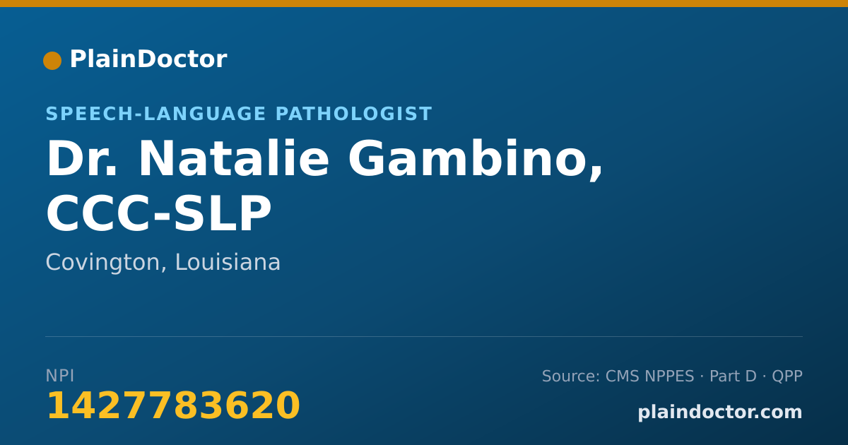 Shareable card for Natalie Gambino, CCC-SLP - Speech-Language Pathologist, Covington, LA