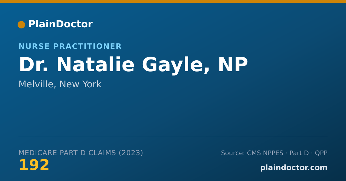 Shareable card for Natalie Gayle, NP - Nurse Practitioner, Melville, NY