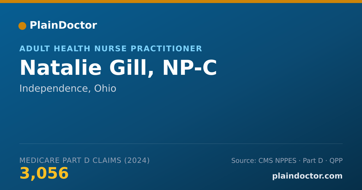 Shareable card for Natalie Gill, NP-C - Adult Health Nurse Practitioner, Independence, OH