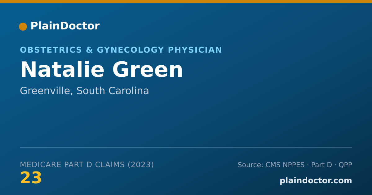 Shareable card for Natalie Green - Obstetrics & Gynecology Physician, Greenville, SC