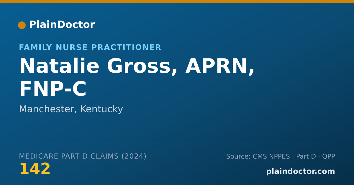 Shareable card for Natalie Gross, APRN, FNP-C - Family Nurse Practitioner, Manchester, KY