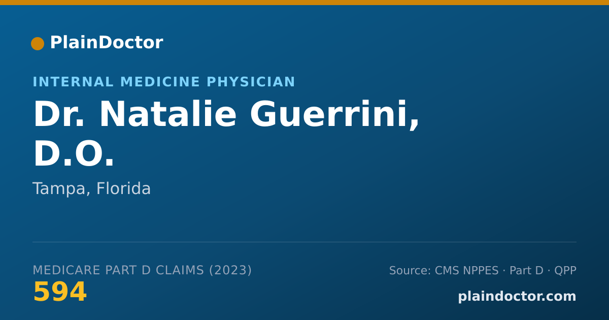 Shareable card for Natalie Guerrini, D.O. - Internal Medicine Physician, Tampa, FL