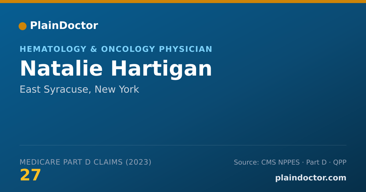 Shareable card for Natalie Hartigan - Hematology & Oncology Physician, East Syracuse, NY
